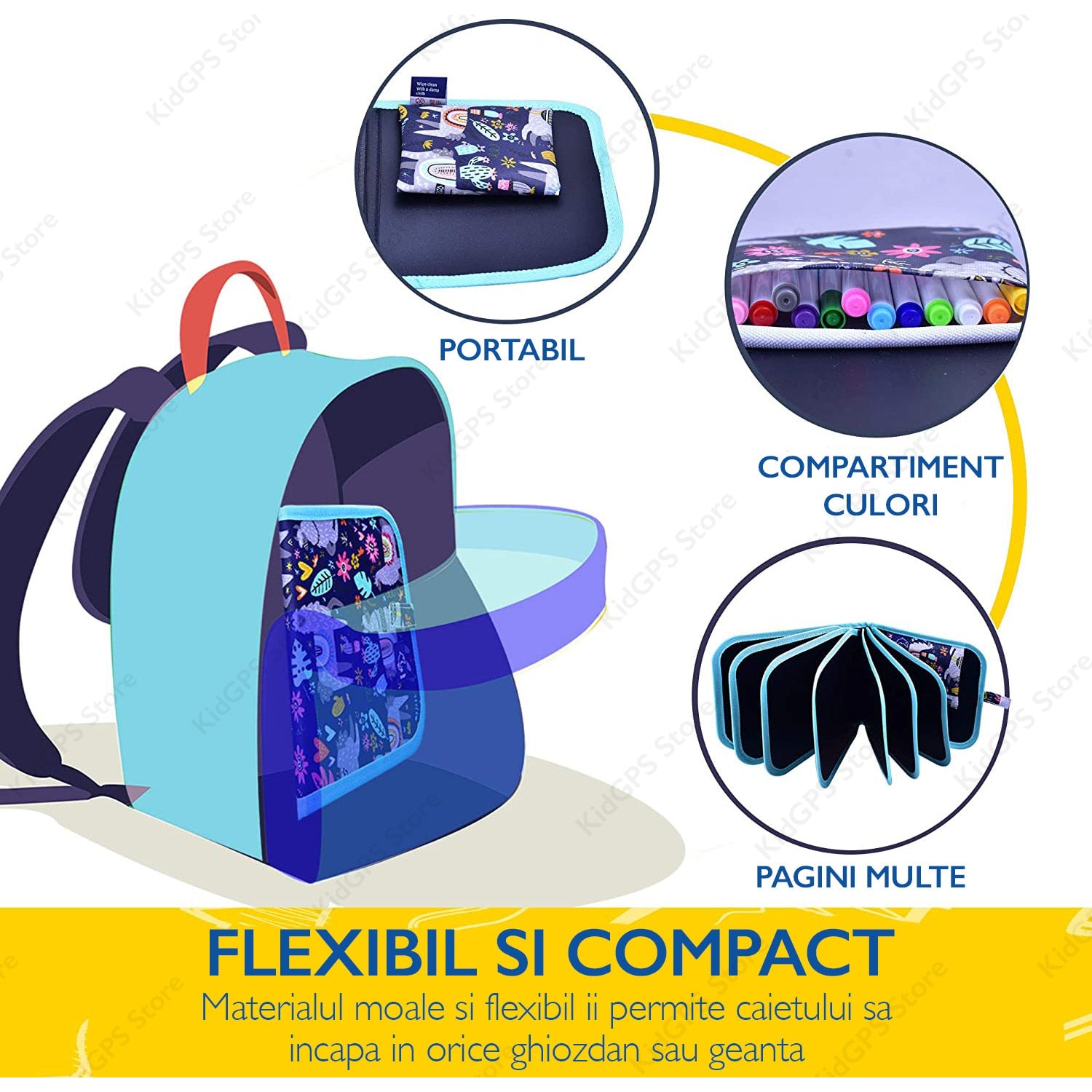 Caiet cu pagini negre table negre pentru desenat KidProtect Caiet cu pagini negre table negre pentru desenat KidProtect